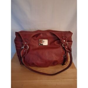 Rosetti Burgundy Shoulder Bag with Buckle Accents